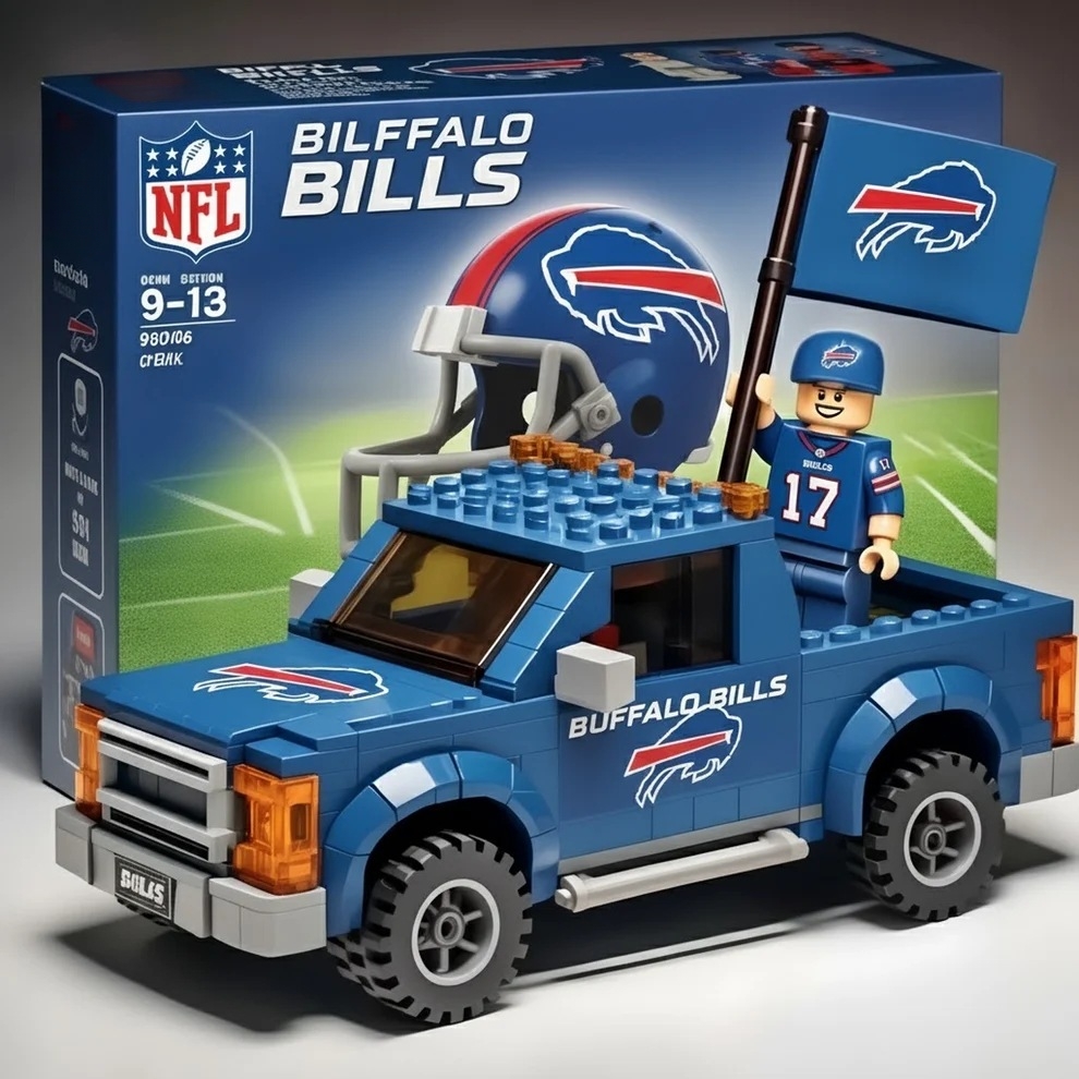 2026 New Football Team Building Blocks Pickup Truck