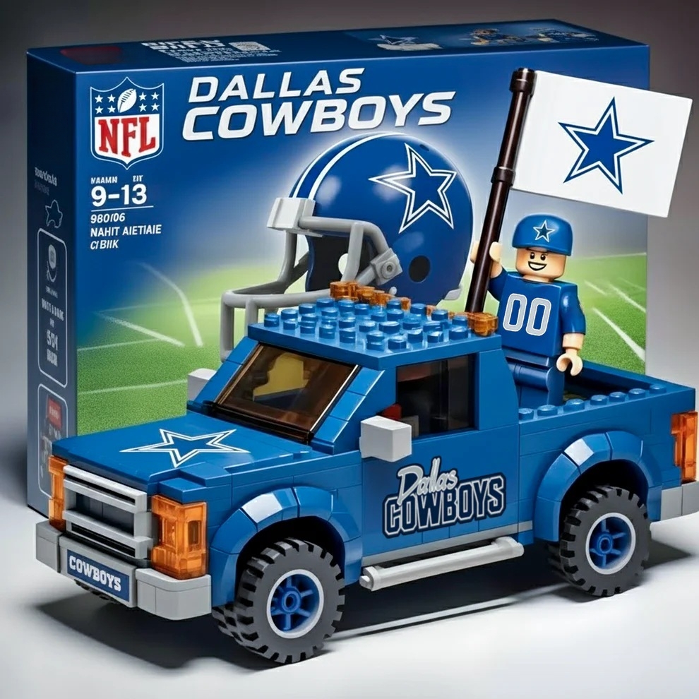 2026 New Football Team Building Blocks Pickup Truck
