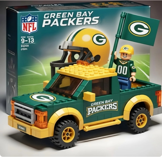 2026 New Football Team Building Blocks Pickup Truck
