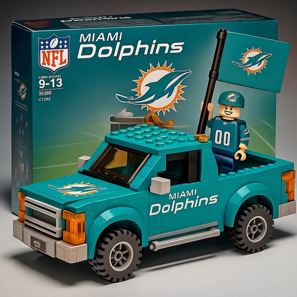 2026 New Football Team Building Blocks Pickup Truck