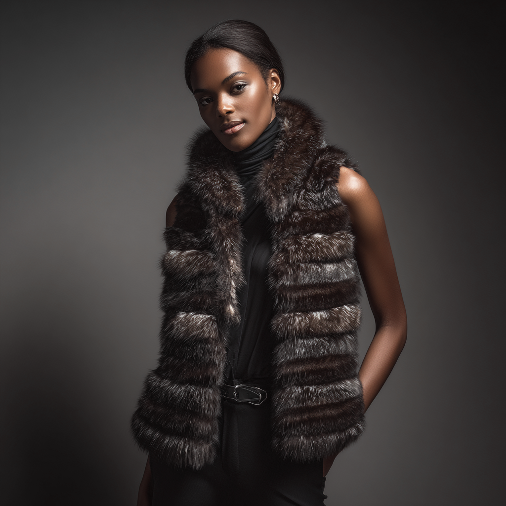 Damen Nerzweste - Echtpelz - Dunkel Schokoladenbraun - Kurz - Luxus Winterstil - Größe M-Craftuse