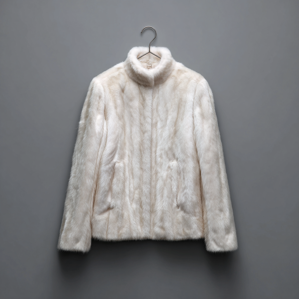 Damen Nerzmantel - Weiß - Lang - Aus Nerz - M-Craftuse