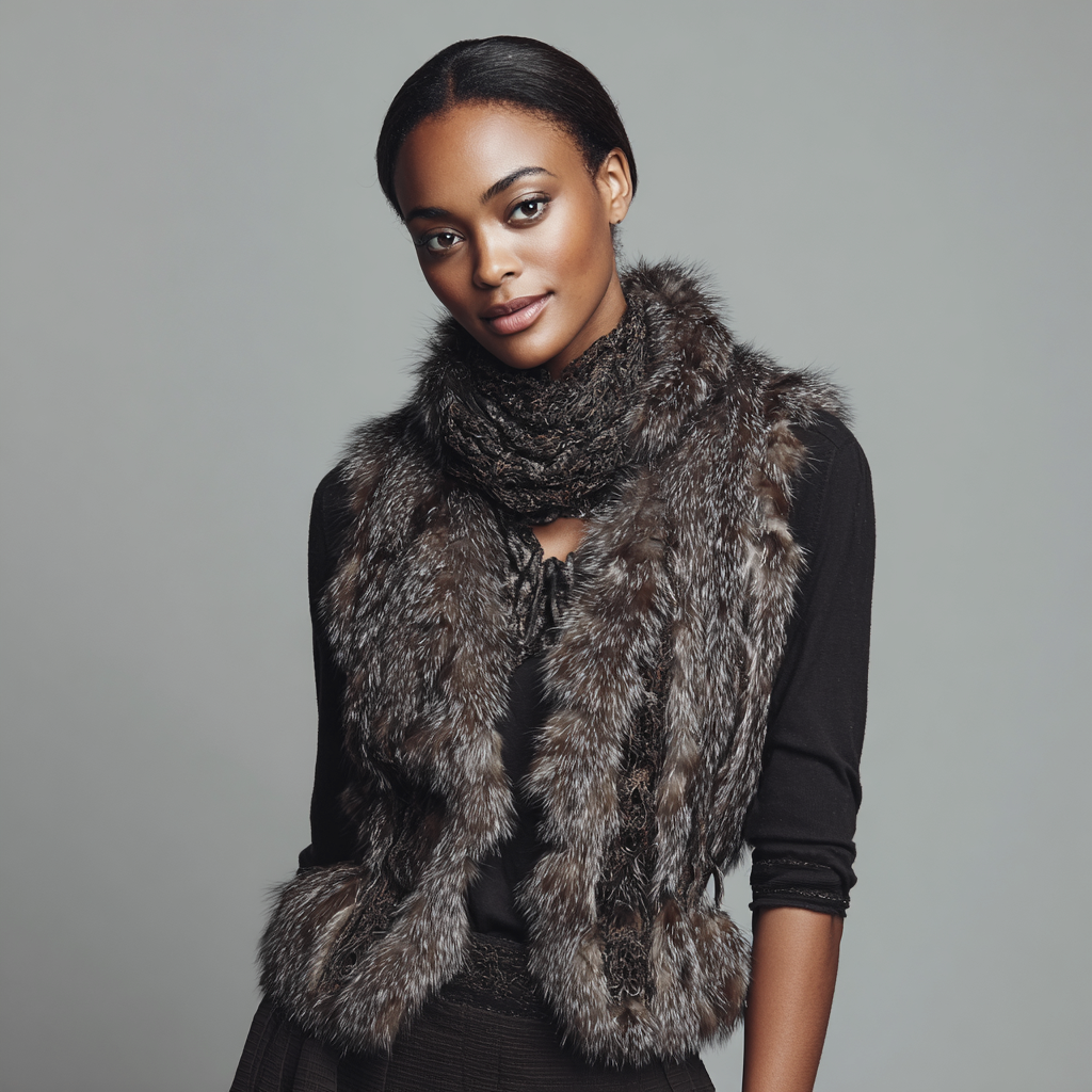 Damen Nerzweste - Echtpelz - Dunkelbraun - Klassischer Schnitt - Herbst-Winterstil - Größe S-Craftuse