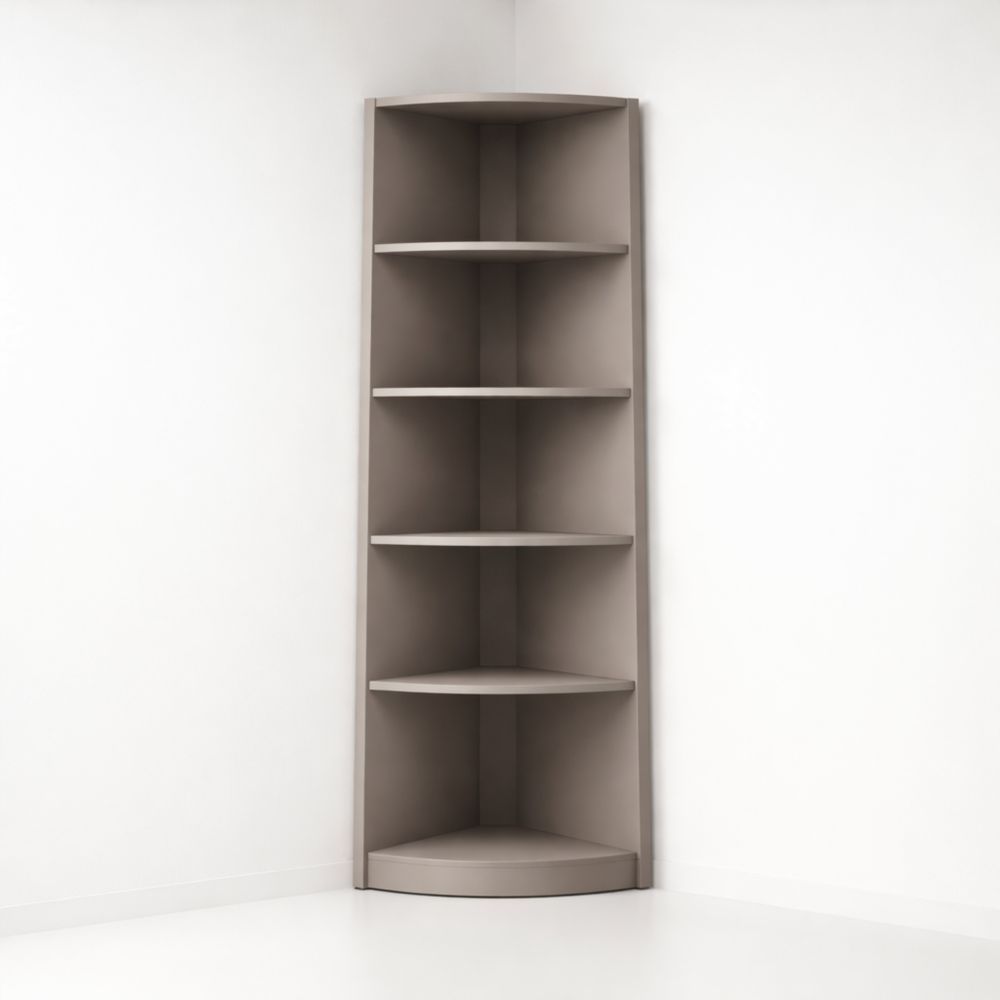 Corner Bookcase Triangle Shape Brown Engineered Wood 5-Tier 180cm