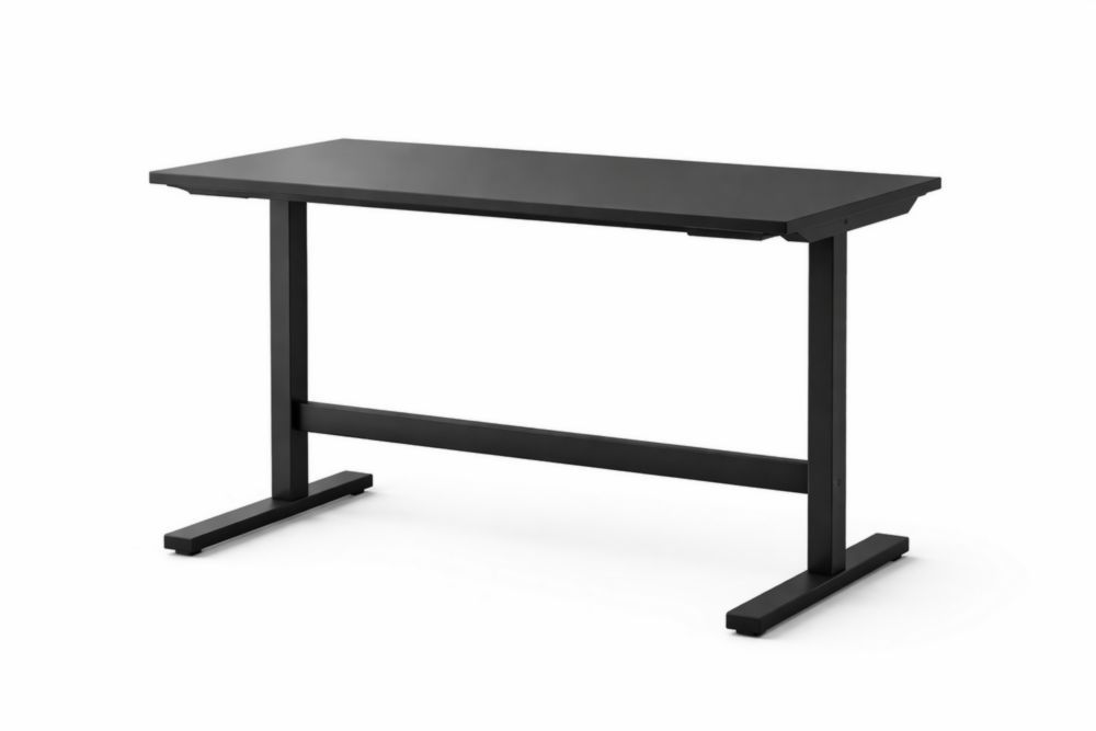 Black Rectangular Desk 120x60x75 cm Steel MDF