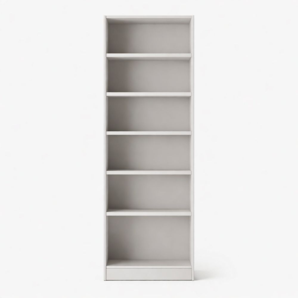 Tall White MDF Wood Bookshelf 6-Tier 180cm