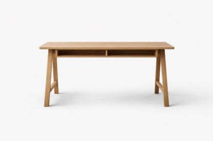 Wood Desk Rectangular Solid Oak 120cm x 60cm x 75cm