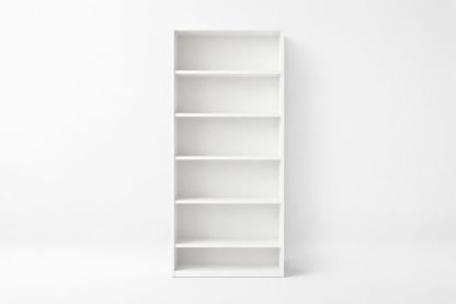 White Rectangular Six-Tier Bookshelf MDF 180cm x 60cm x 30cm
