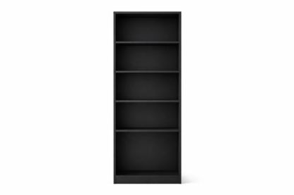 Black 5-Shelf Bookcase Particle Board 180cm Tall