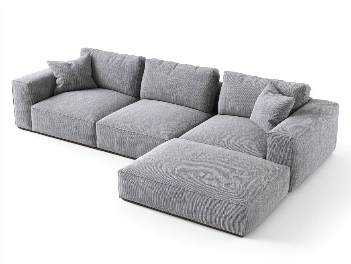 Ecksofa Stoff 280x160x75 cm - grau - für Wohnzimmer - modernes Design-Sereneive