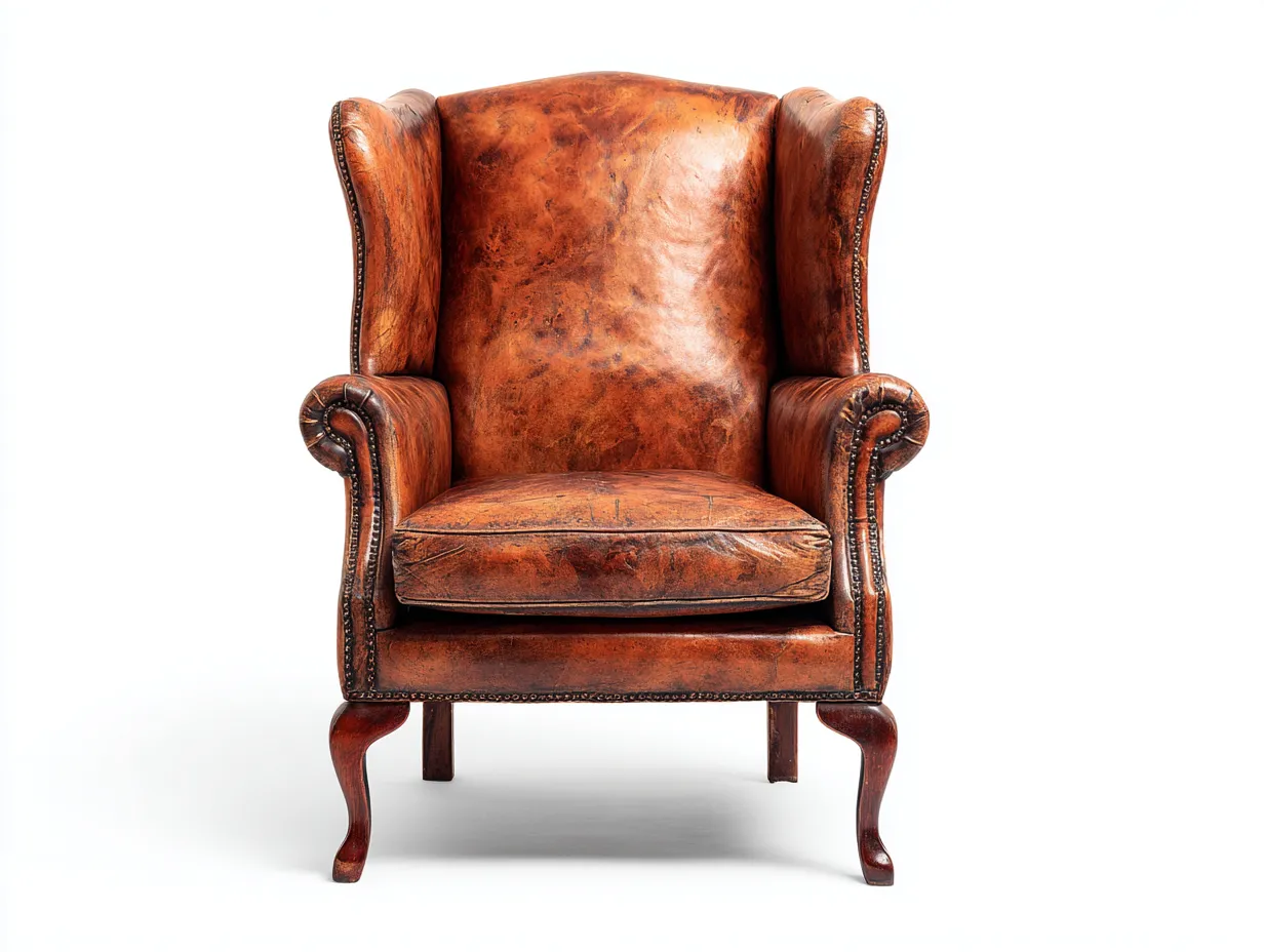 Echtledersessel 86x82x106 cm - cognacbraun - für Wohnzimmer - klassischer Ohrensessel-Sereneive