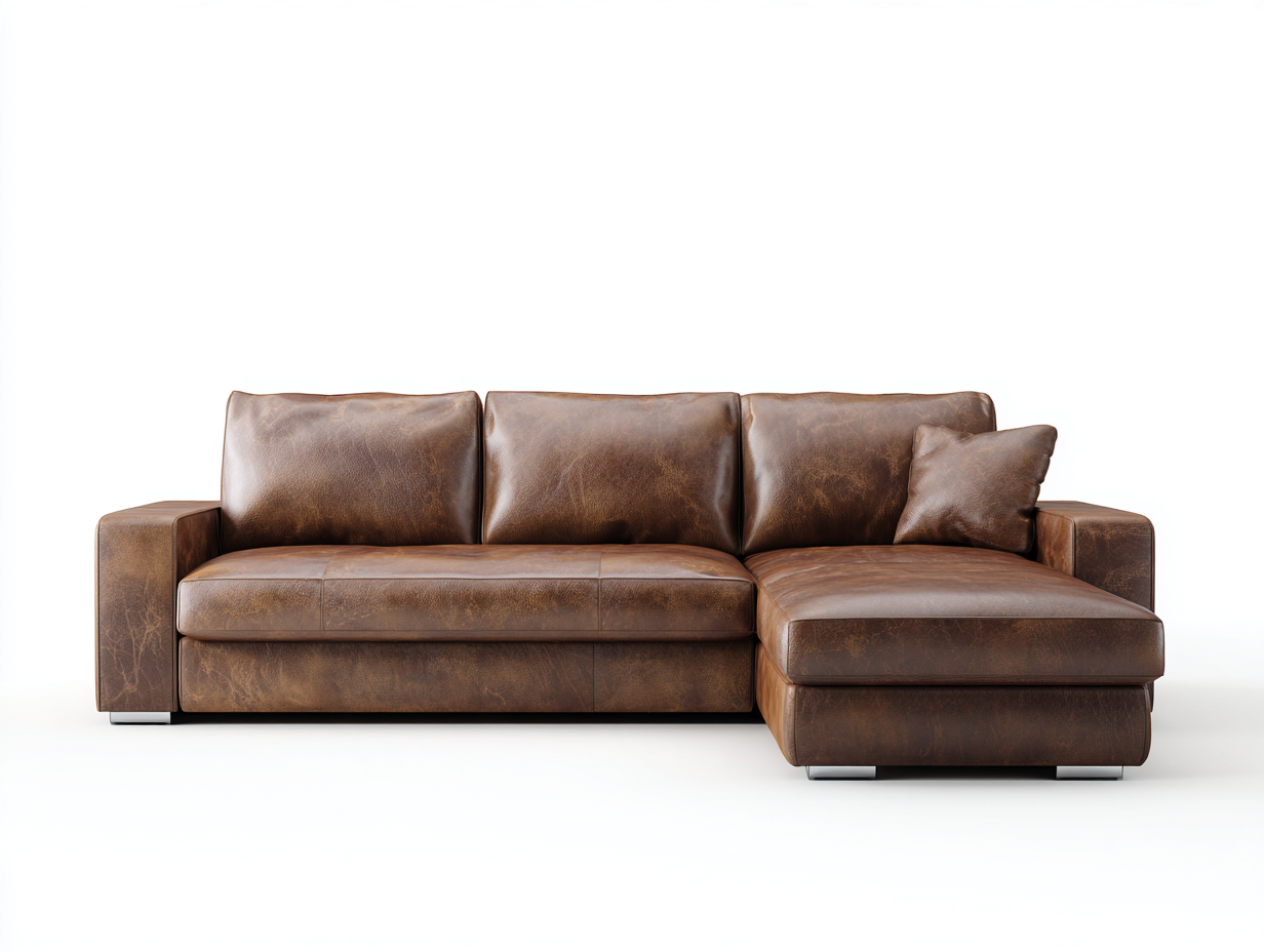 Ecksofa Leder 270x165x85 cm - dunkelbraun - für Wohnzimmer - modernes Komfortdesign-Sereneive