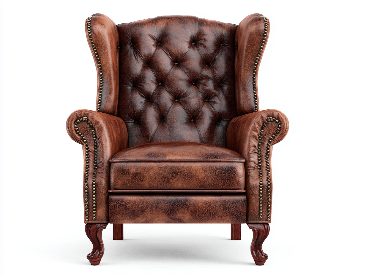 Echtledersessel 85x78x105 cm - braun - für Wohnzimmer - klassischer Stil-Sereneive