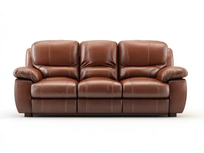 Dreisitzer Sofa Echtleder 210x95x90 cm - Braun - für Wohnzimmer - komfortables Sitzsofa-Roomoli