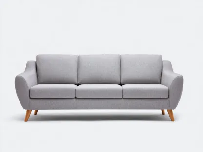 3-Sitzer Sofa Stoff 200x90x85cm - hellgrau - für Wohnzimmer - modernes Design-Roomoli
