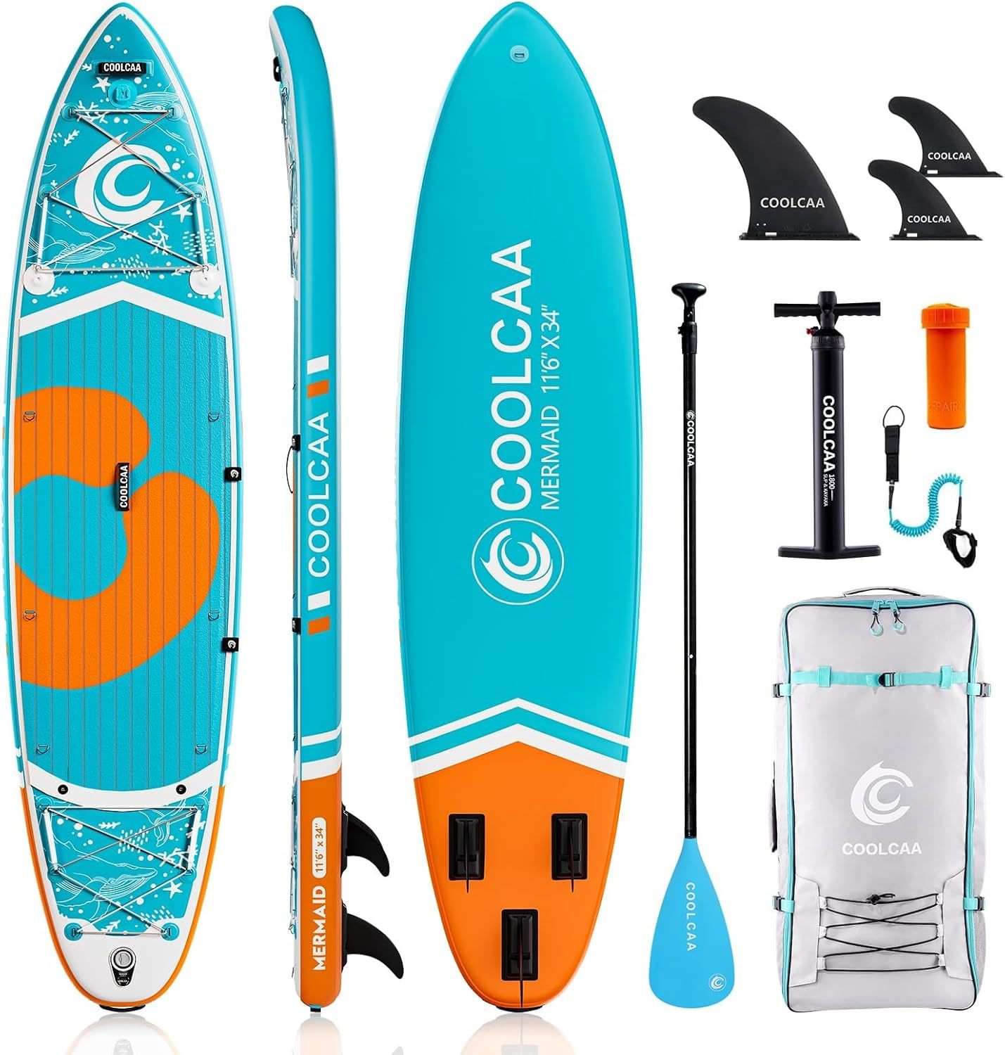 354cmx86cmx15cm Stand Up Paddling Board mit Premium SUP Zubehör, Tragkraft bis 210kg, SUP Board für Erwachsene und Jugendliche Aller Niveaus-Roomoli