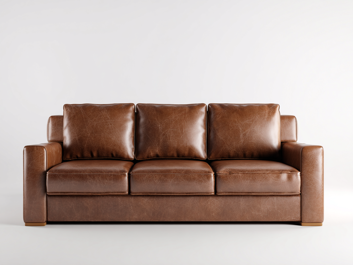 3-Sitzer Sofa Echtleder 210x90x85cm - braun - für Wohnzimmer - modernes Design-Roomoli