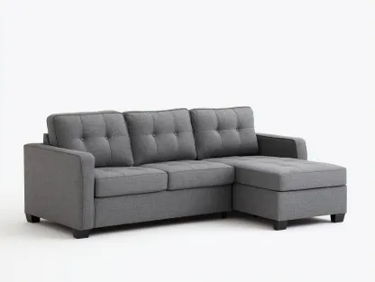 Ecksofa Stoff 230x150x85 cm - Grau - für Wohnzimmer - modernes Design-Roomoli