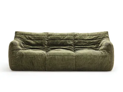 Dreisitzer Sofa Cordstoff 220x100x75 cm - Grün - für Wohnzimmer - modernes Loungesofa-Roomoli