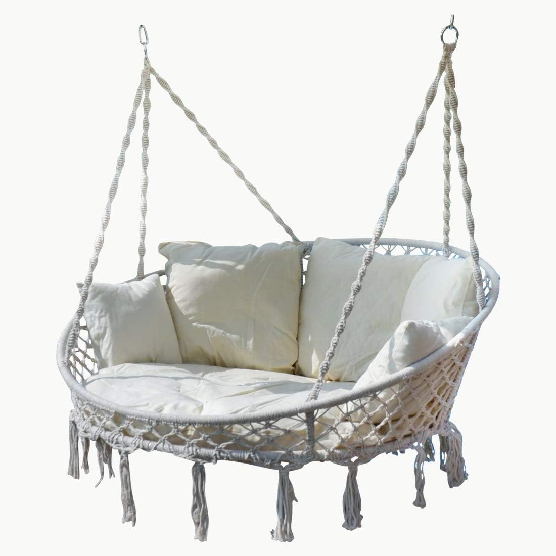 ALEOS. Hängesessel Hängelounger Schwebeliege Doppelliege Doppellounge Lounge für 2 Personen Maui mit vielen Kissen faltbar klappbar ohne Holzgestell-Roomoli