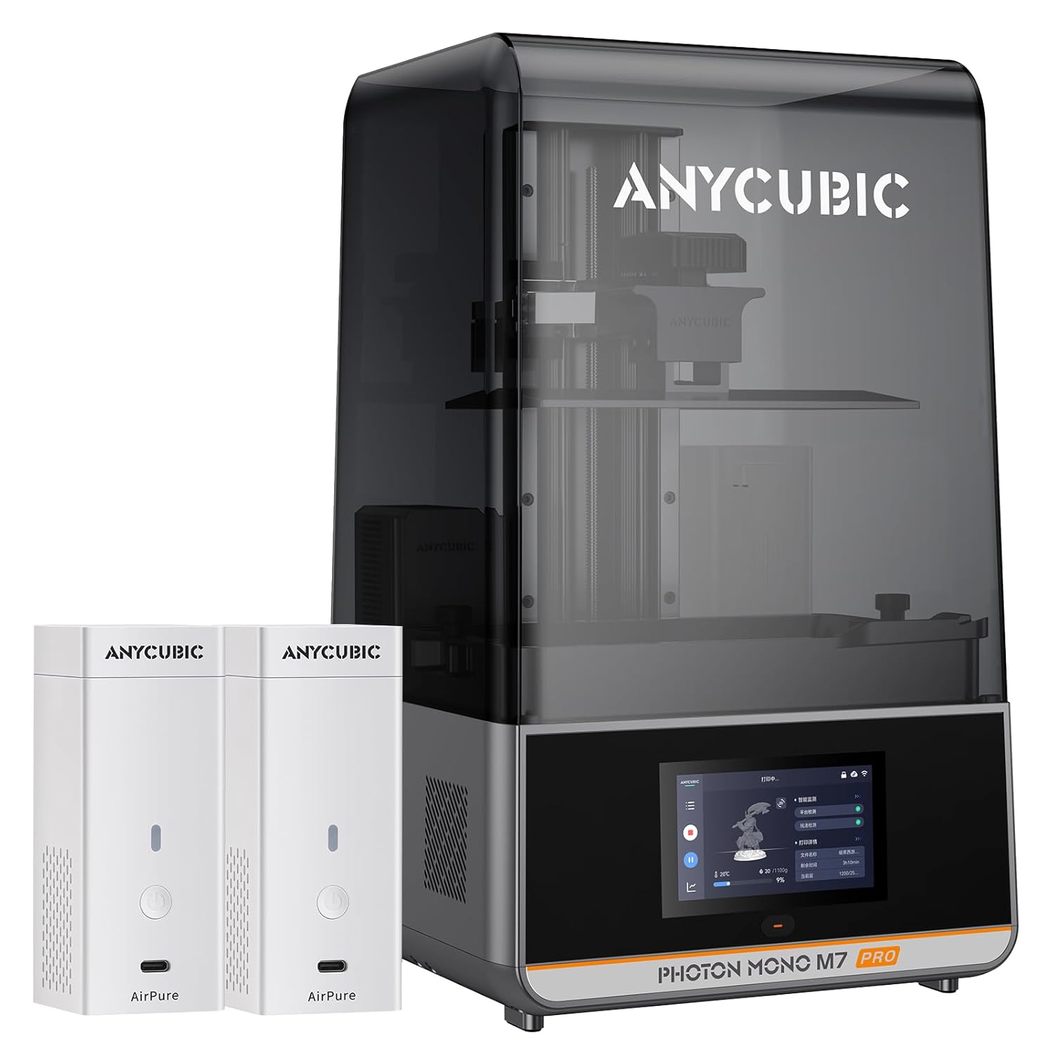 ANYCUBIC 14K 3D - Drucker Photon Mono M7 Pro mit Airpure, 10,1 - Zoll - Mono - LCD mit COB - Lichtquelle, Druckgeschwindigkeit bis zu 170 mm h, Leveling - Free, Konstante Temperaturerwärmung, 223 x 126 x 230 mm-Roomoli