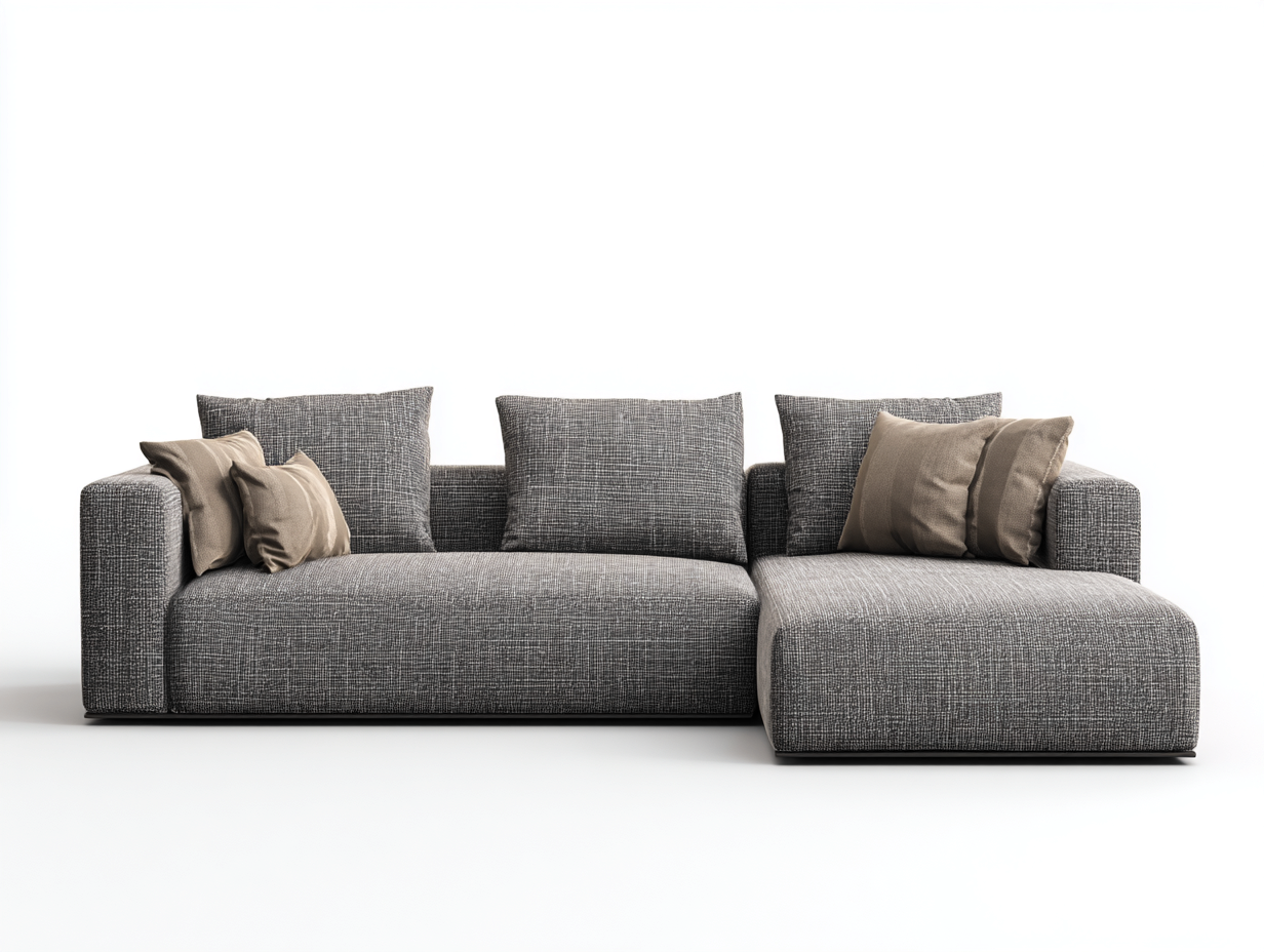 Ecksofa Stoff 280x165x80cm - grau - für Wohnzimmer - modernes Design-Roomoli