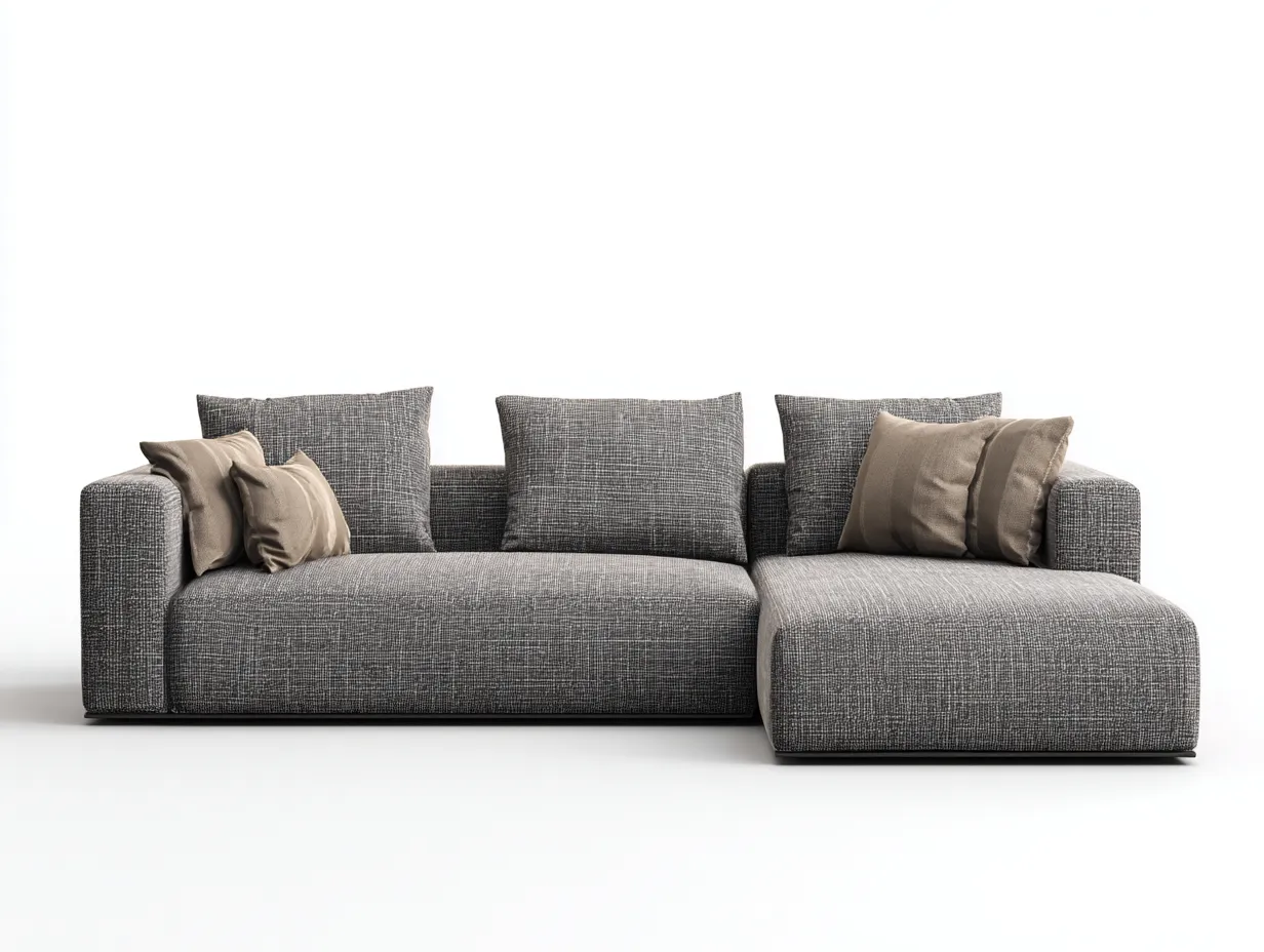 Ecksofa Stoff 280x165x80cm - grau - für Wohnzimmer - modernes Design-Roomoli