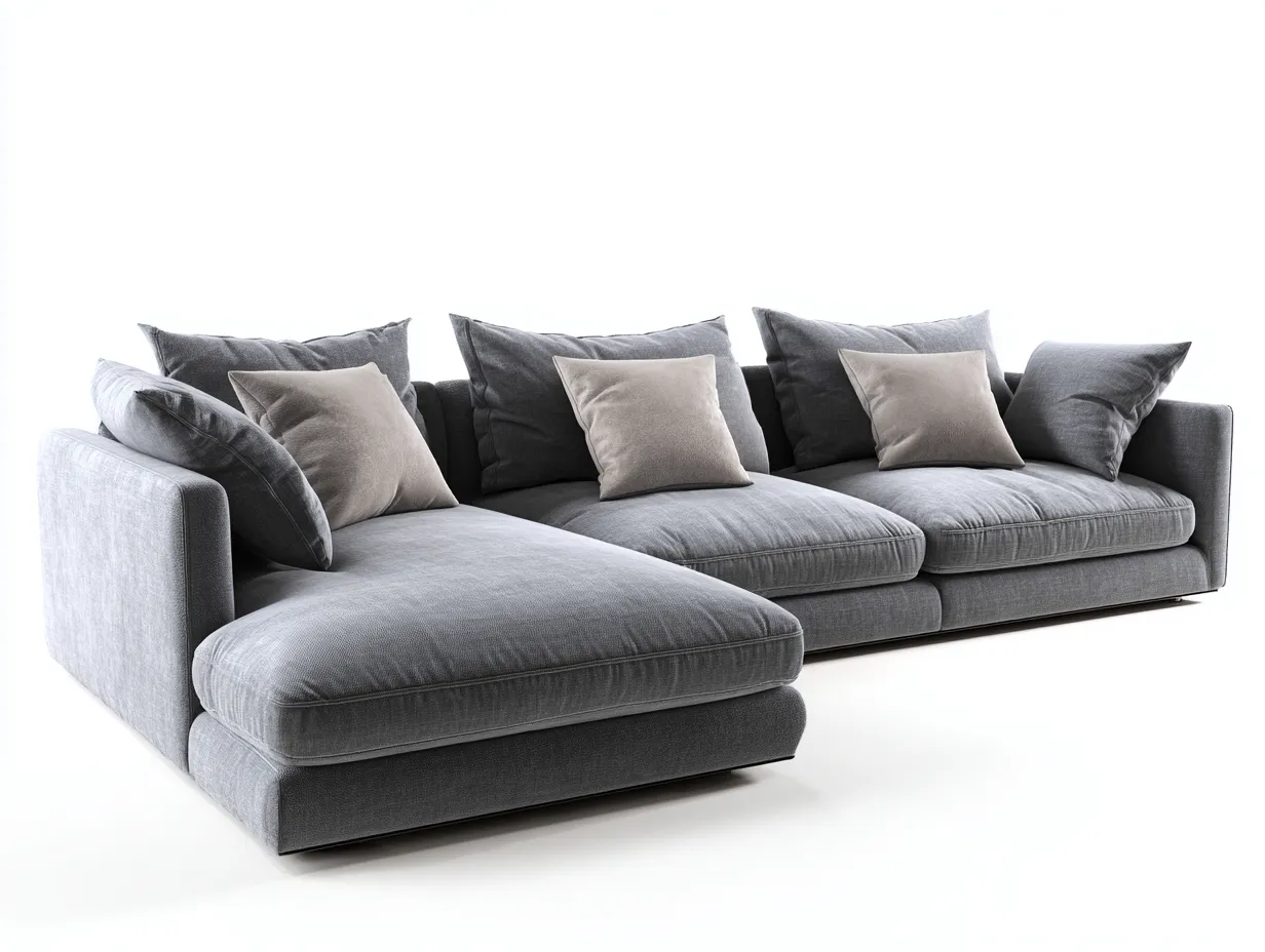 Ecksofa Stoff 280x170x85 cm - Grau - für Wohnzimmer - modernes Design-Roomoli
