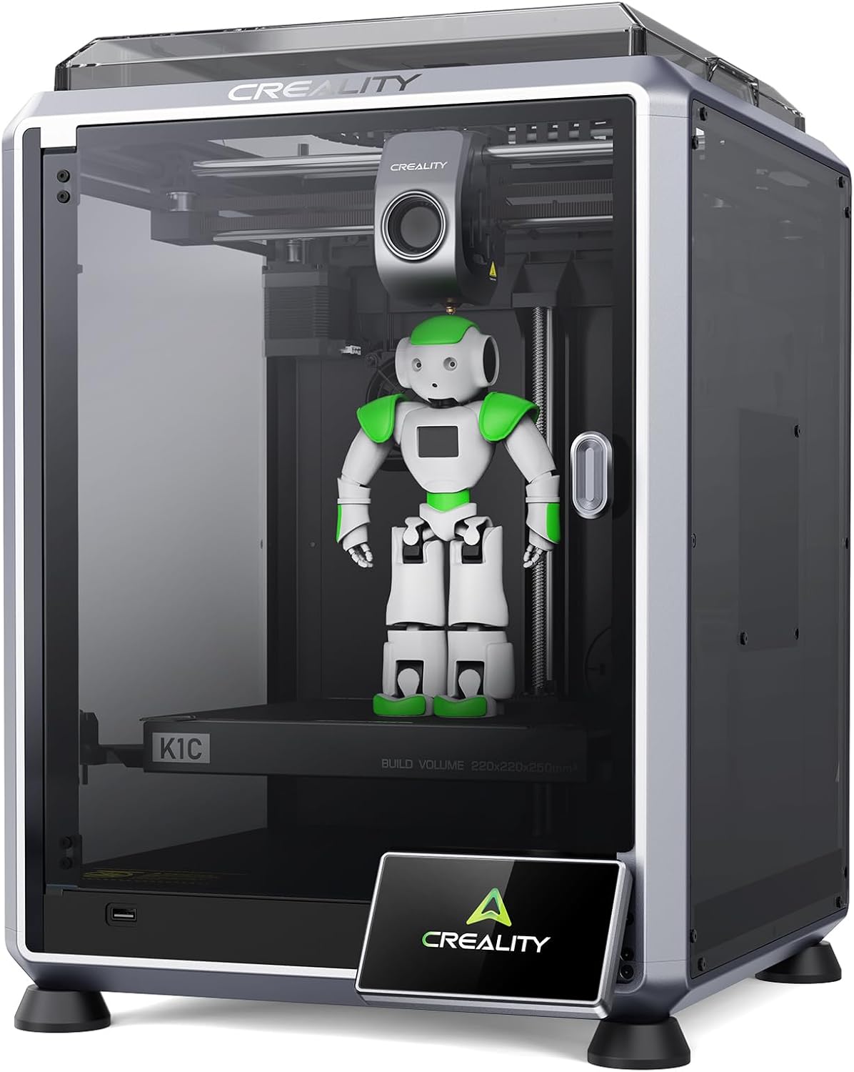 Creality K1C 2025 3D - Drucker, unterstützt CFS - C - Mehrfarbendruck bis zu 16 Farben , RFID - Erkennung, automatische Nivellierung, Neue Benutzeroberfläche, mit KI - Kamera für alle Anfänger und Profis-Roomoli