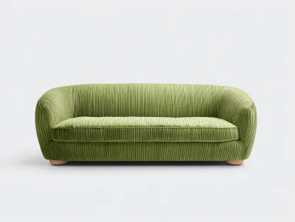 Dreisitzer Sofa Cordstoff 210x95x72 cm - Grün - für Wohnzimmer - modernes Design-Roomoli
