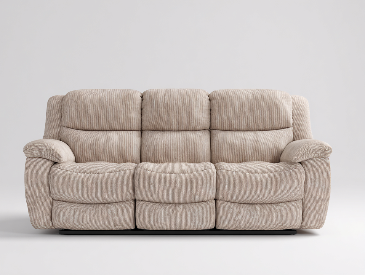 Dreisitzer Sofa Stoff 215x95x100 cm - Beige - für Wohnzimmer - komfortables Design-Roomoli