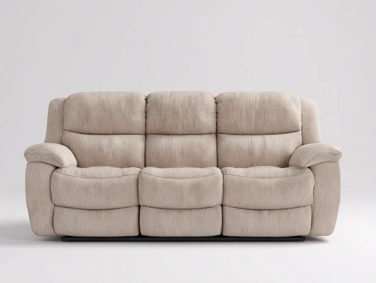 Dreisitzer Sofa Stoff 215x95x100 cm - Beige - für Wohnzimmer - komfortables Design-Roomoli