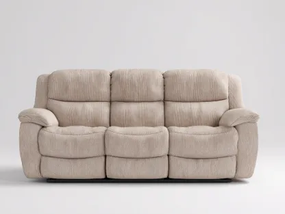 Dreisitzer Sofa Stoff 215x95x100 cm - Beige - für Wohnzimmer - komfortables Design-Roomoli