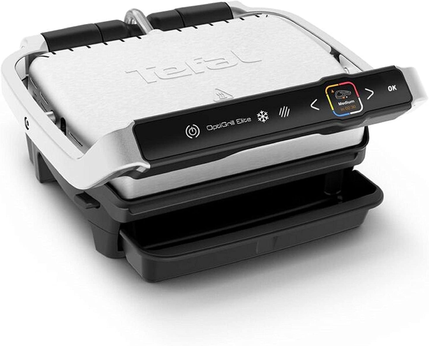 Tefal Optigrill GC750D Elite Elektrogrill - für den Innen - und Außenbereich - automatischer Grillsensor - Intuitive Anleitung - Schnellversiegelung - 12 automatische Programme - 2000 W-Roomoli