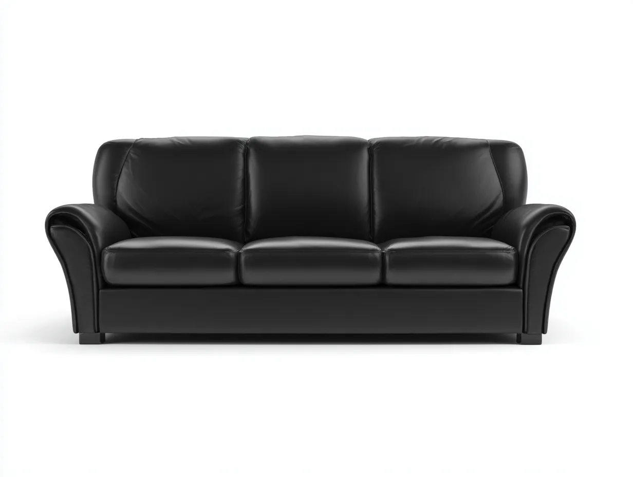 3-Sitzer Sofa Echtleder 215x95x85cm - schwarz - für Wohnzimmer - klassisches Design-Roomoli