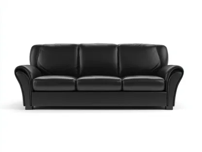 3-Sitzer Sofa Echtleder 215x95x85cm - schwarz - für Wohnzimmer - klassisches Design-Roomoli