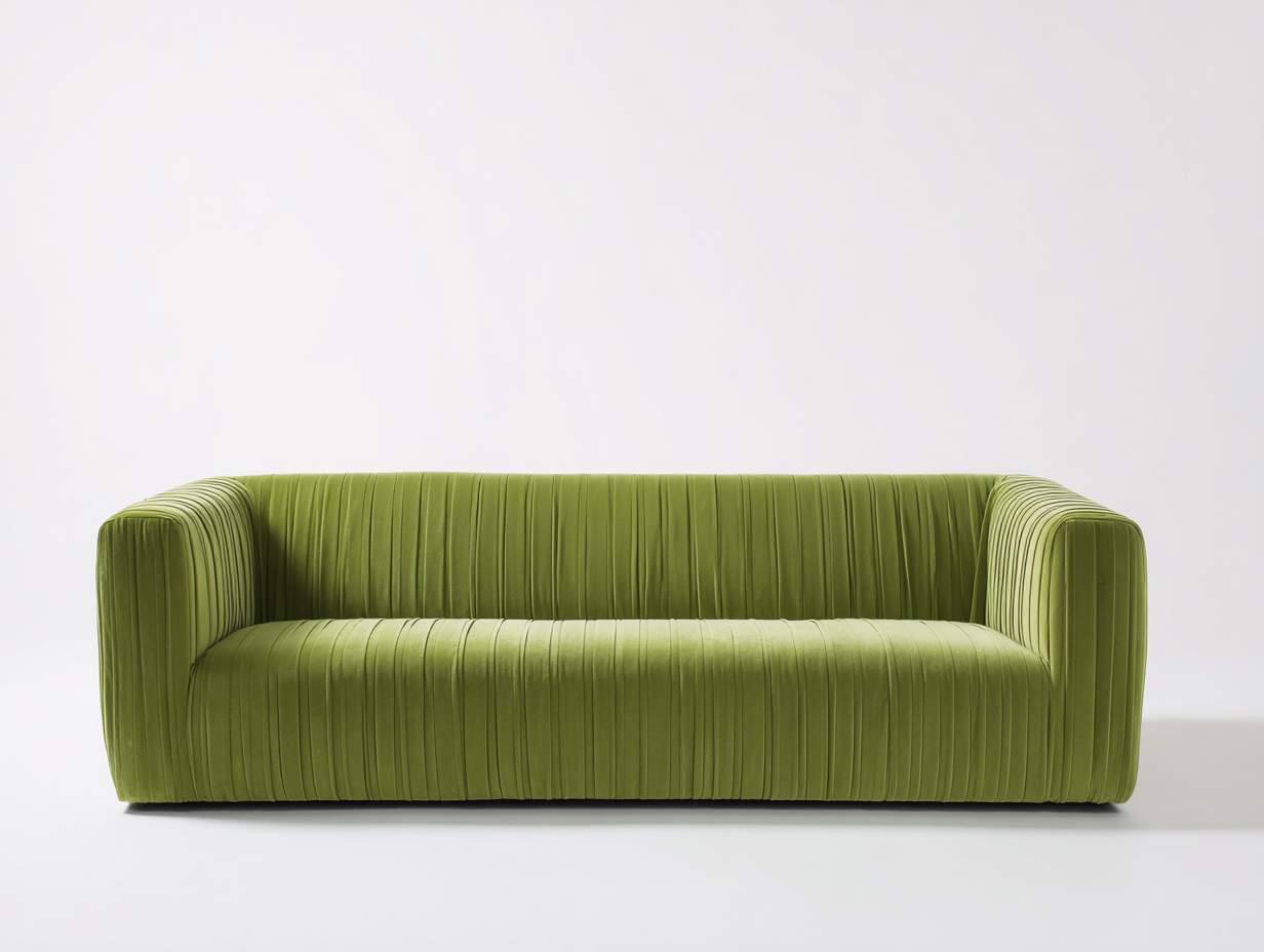 3-Sitzer Sofa Cordstoff 210x95x80cm - grün - für Wohnzimmer - modernes Design-Roomoli
