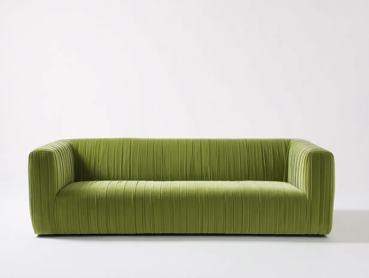 3-Sitzer Sofa Cordstoff 210x95x80cm - grün - für Wohnzimmer - modernes Design-Roomoli