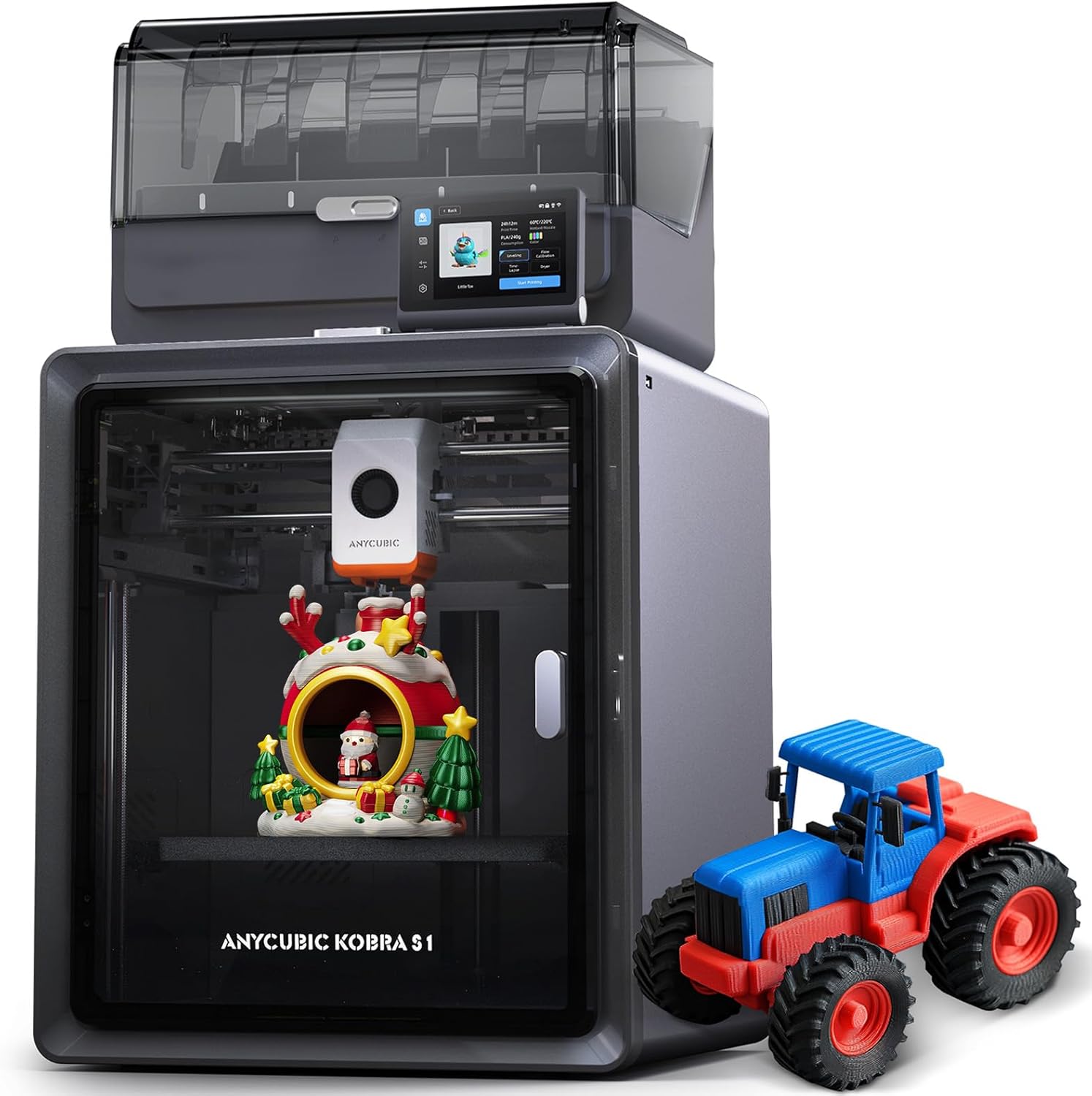 Anycubic Kobra S1 Combo 3D - Drucker Mehrfarbig, Geschlossene CoreXY - Struktur, 600 mm s Schnelles Drucken, Trocknung Filament während des Drucks, 320 GradC Hotend, Druckgröße 250 x 250 x 250 mm-Roomoli