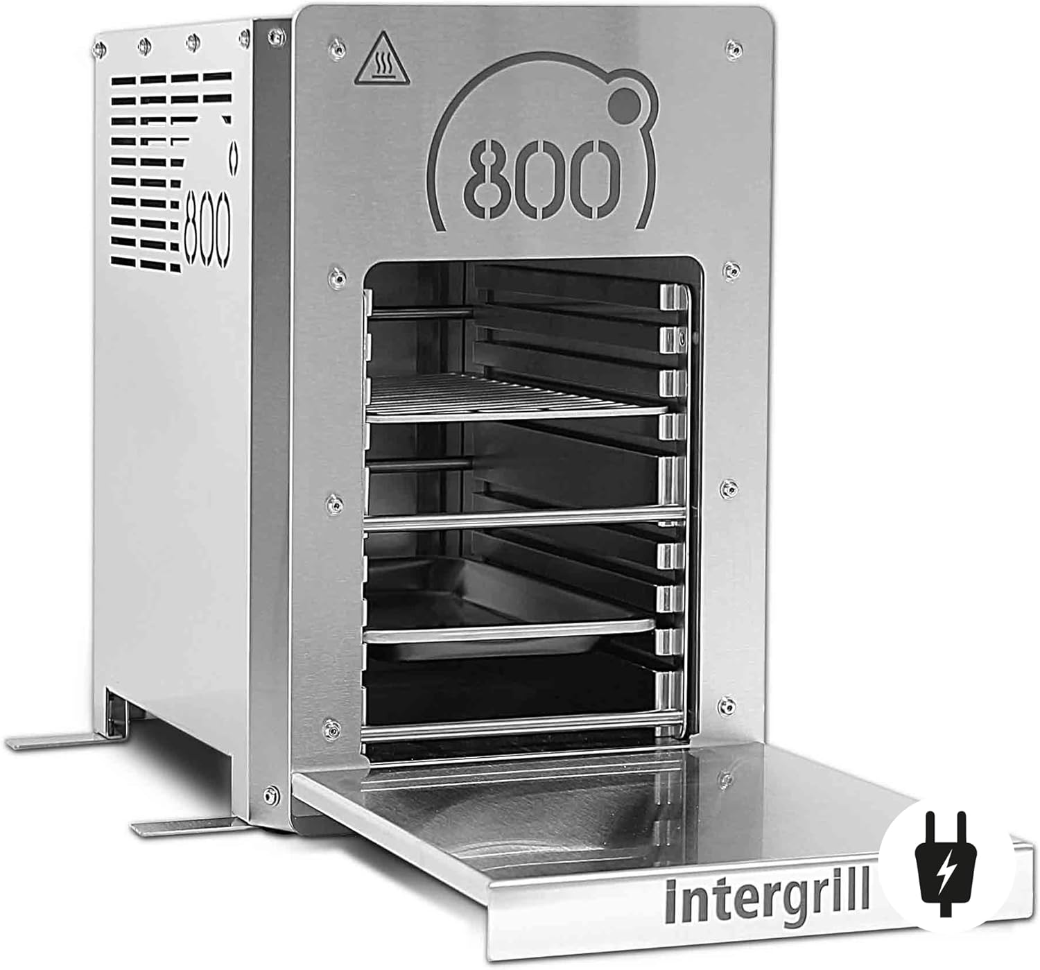 intergrill 800 Grad Elektrogrill Edelstahl 2,88kW - Hochleistung Steakgrill Quarzbrenner - 20 kg Oberhitze Tischgrill - Inkl. Grillrost und Gastroschale-Roomoli