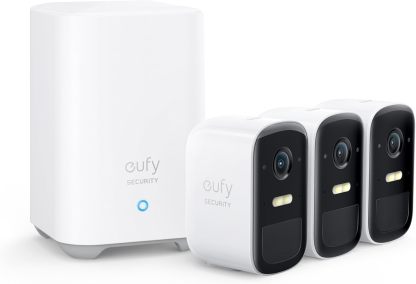eufy Security eufyCam 2C, überwachungskamera aussen, 180 Tage Akku, HD 1080p, IP67 wetterfest, Nachtsicht, Kompatibel mit HomeKit und Solar Panel,Gebührenfreie Nutzung-Roomoli