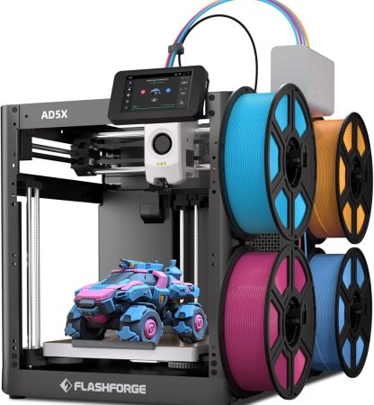 Flashforge Adventurer 5X 3D - Drucker mit Mehrfarbendruck, Anpassbar mit IFS,AD5X 3D - Drucker für mehrere Materialien,Vollautomatische Nivellierung,Maximale Geschwindigkeit: 600mm s,Unterstützt PETG CF-Roomoli