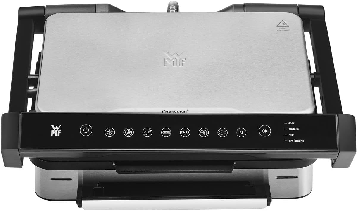 WMF Profi Plus Kontaktgrill Perfection, Elektrogrill 2000 W, 6 Programme, Sensor - Technologie, beschichtete Platten, Panini Grill, Edelstahl matt-Roomoli