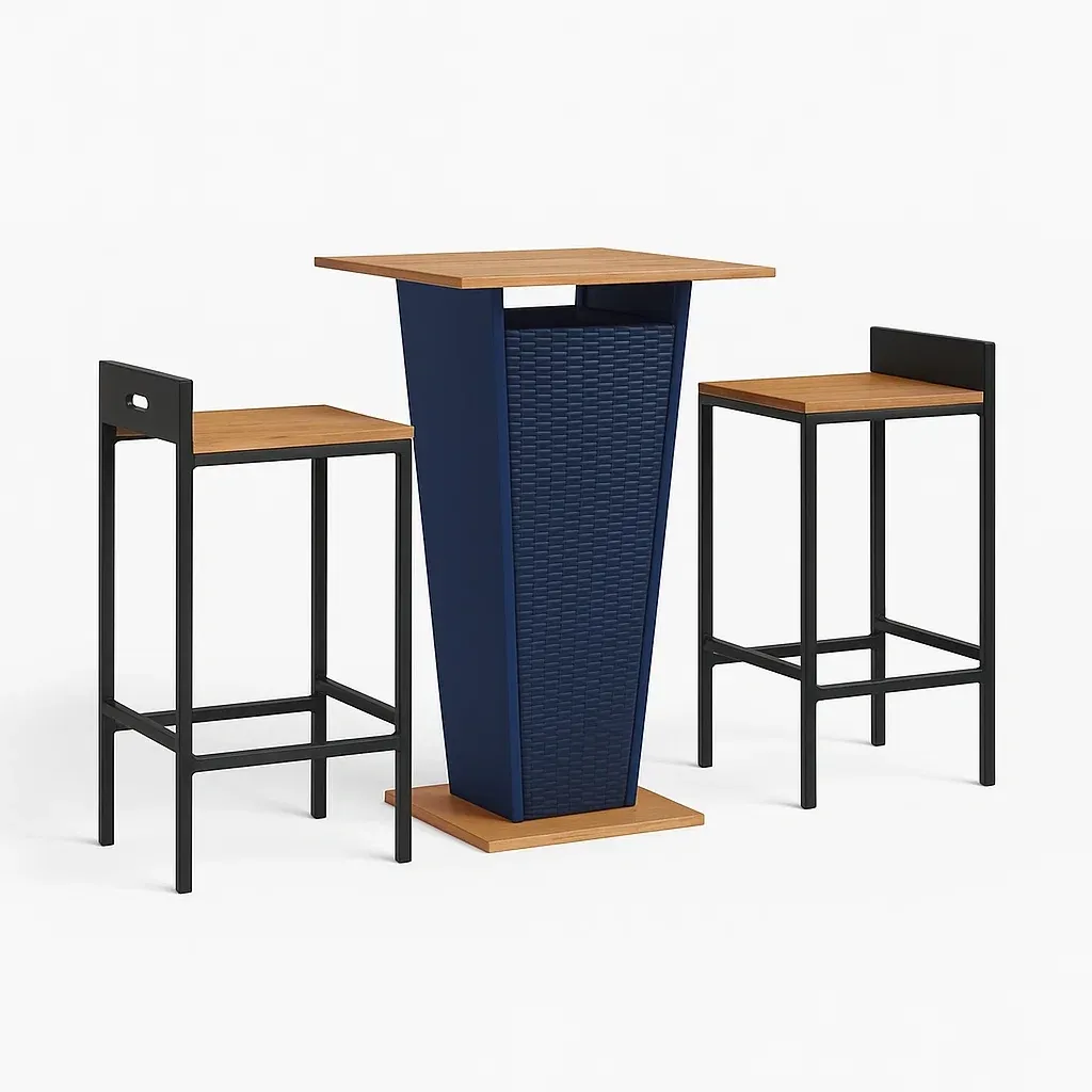 Set bar in MDF e Metallo Blu-Mobiliara