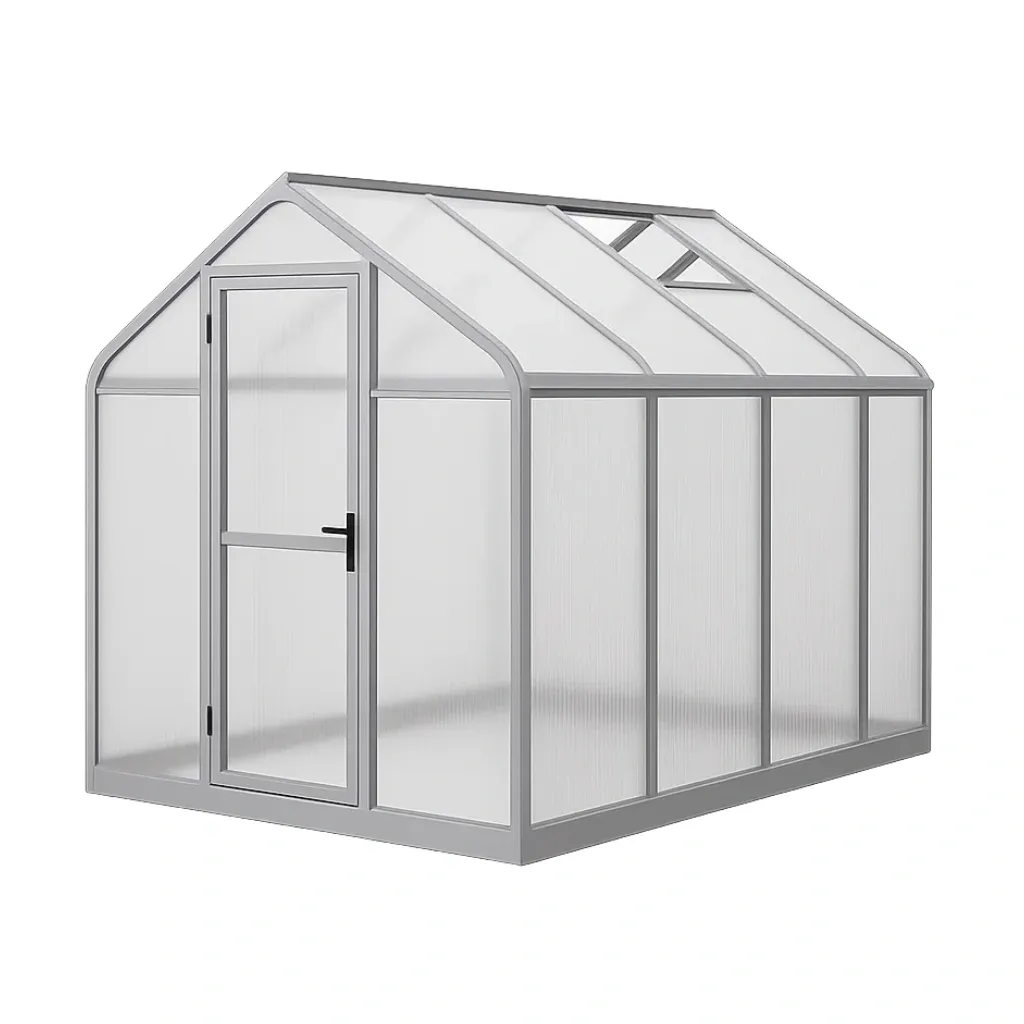 Serra da giardino in Policarbonato Trasparente e Alluminio 250×185×195 cm-Mobiliara