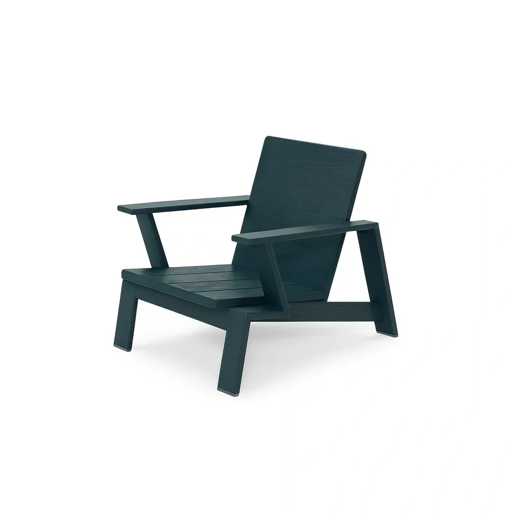 Sedia con braccioli Lounge in Polipropilene Blu Petrolio per Esterni-Mobiliara