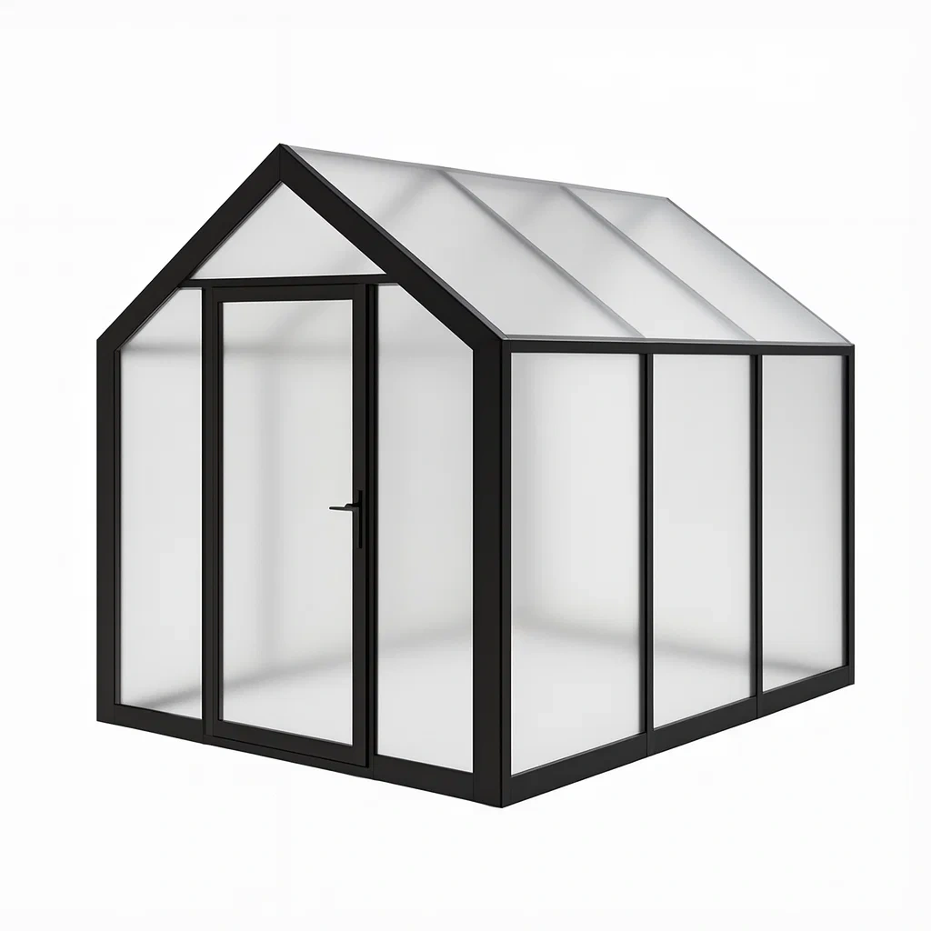 Serra da giardino in Policarbonato e Alluminio Nero-Mobiliara