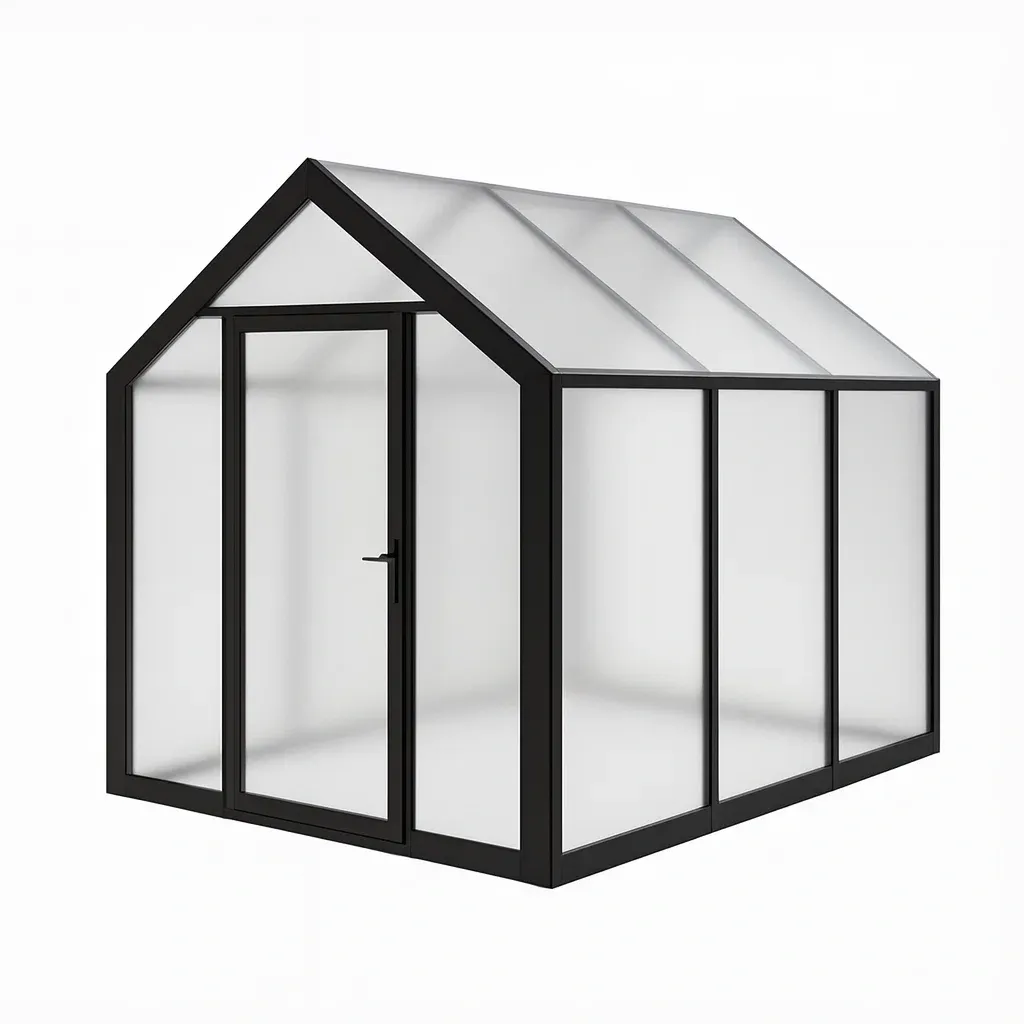 Serra da giardino in Policarbonato e Alluminio Nero-Mobiliara