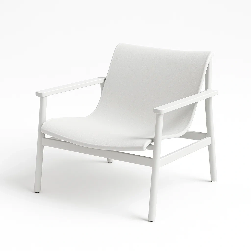 Sedia con braccioli in Metallo e Tessuto Bianco per Esterni-Mobiliara