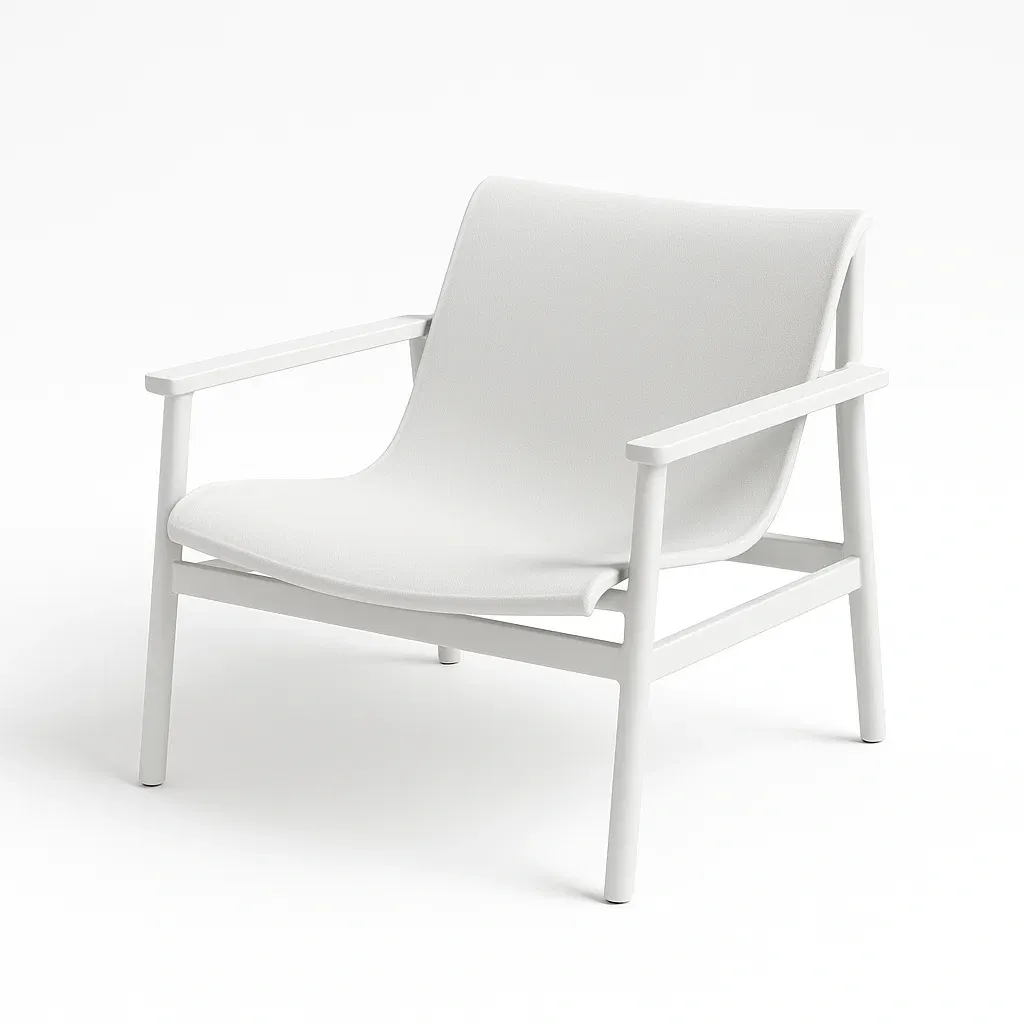 Sedia con braccioli in Metallo e Tessuto Bianco per Esterni-Mobiliara